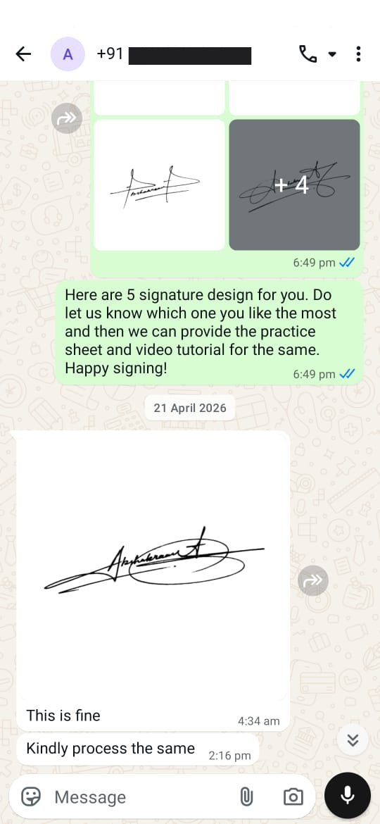 Screenshot of concepts being shared with a client